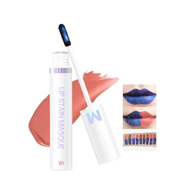 Matte Lip Gloss Peel Off Masque - Peel Off Lip Stain Tattoo, Peachy Rose Peel Off Lip Tint,Long Lasting Waterproof Transfer-proof Lip Mask Lip Stain Peel Off Lip Gloss,Stay Lip Makeup.01#