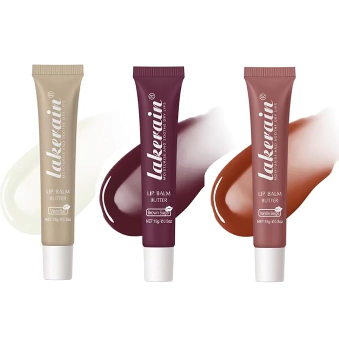 3 Colors Lip Butter Balm Set,Vanilla Sugar)