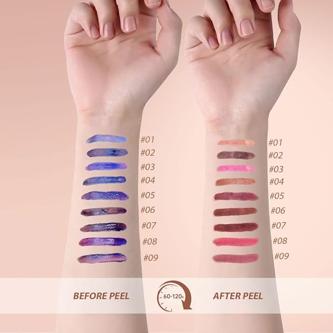 Matte Lip Gloss Peel Off Masque - Peel Off Lip Stain Tattoo,Cranberry Peel Off Lip Tint,Long Lasting Waterproof Transfer-proof Lip Mask Lip Stain Peel Off Lip Gloss,Stay Lip Makeup 08#