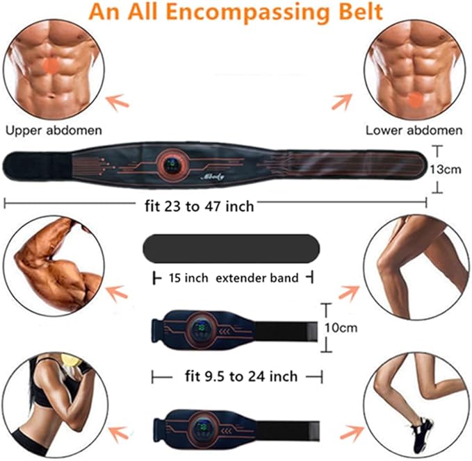 Fitness Workout Toner Abs Training Gear EMS Muscle 23''-60''