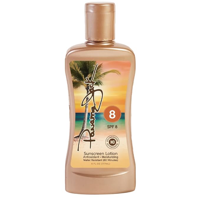 Panama Jack Sunscreen Tanning Lotion - SPF 8, PABA, Paraben, Gluten & Cruelty Free, Antioxidant Moisturizing Formula, 6 FL OZ (Pack of 2)