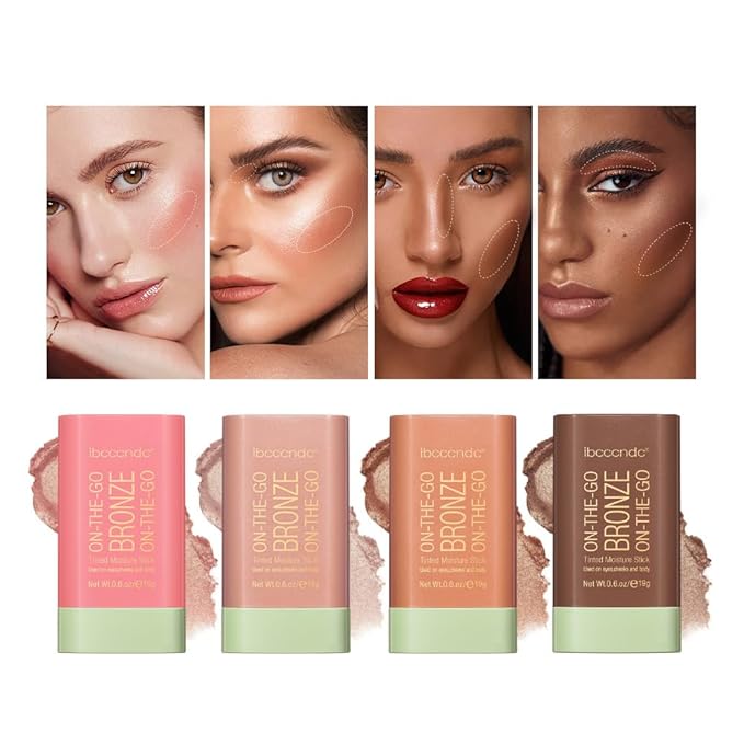UNYOKE Soft Creamy Highlighter Blush Stick,Smooth Shimmer Bronzer Rich Glow) 6 Oz