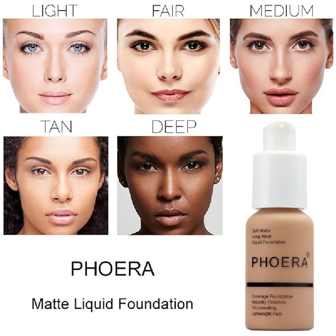 2 Pack PHOERA Foundation,Full Coverage Concealer Flawless Soft Buff Beige)