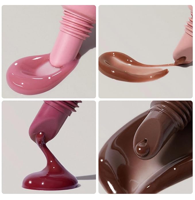 MAEPEOR Lip Glowy Balm 5 Colors Plumping Hydrating Lip Butter Balm and Nourishing Lip Care Lip Treatment Glossy Finish Non-sticky Tinted Lip Balm (03 Raspberry Jelly)