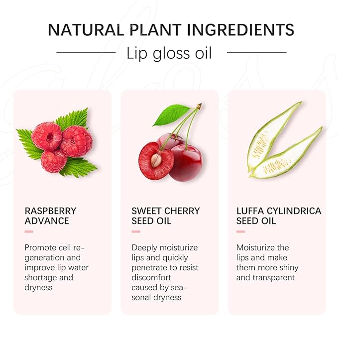 Lip Glow Oil, Hydrating Lip Oil Tinted Lip Glow