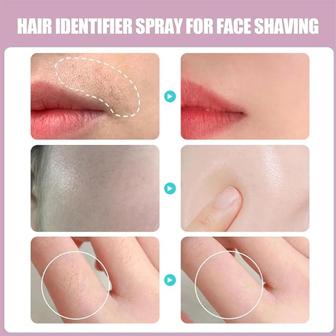 2PCS Hair Identifier Spray for Face Shaving,face hair identifier spray,Moisturizing And Skin Care Set Spray,suitable for all skin types (Spray Plus Razor)