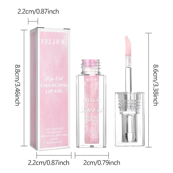 YUANLI Color Changing Lip Oil, Magic Hydrating Glimmer Changing