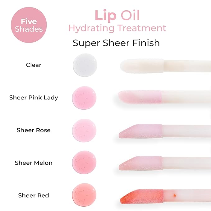 MCoBeauty Lip Oil Hydrating Treatment, Clear, Moisturizing Shine Hydrating