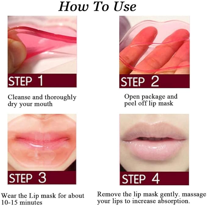 Lip Mask, 30PCS Collagen Crystal Pink