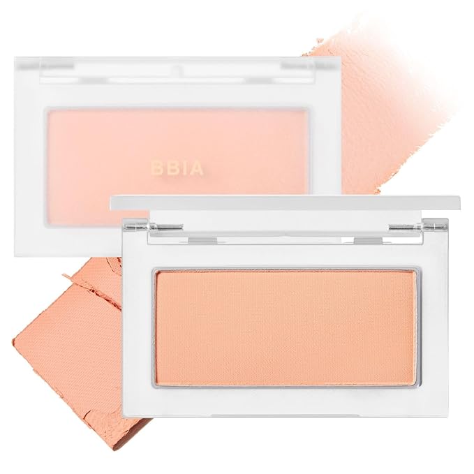 BBIA Ready To Wear Powder Cheek Blush 3 Color ā Buildable & Blendable Soft Blush for Cheeks, Matte & Shimmery Finish, Lightweight, Long-Lasting, Vegan, Korea Face Makeup, 0.19oz (03 POWDER APRICOT)