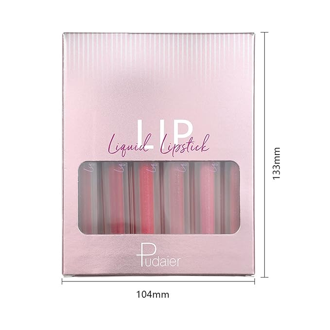 Glitter Lipgloss Set with Gift Box, 6 Colors Glitter