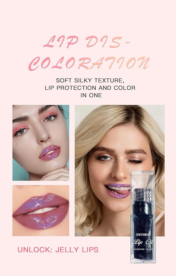 3 Pcs Magic Color Changing Lip Oil, Plumping Lip
