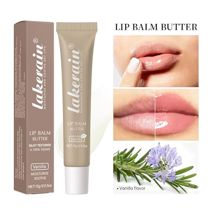 3 Colors Lip Butter Balm Set,Vanilla Sugar)
