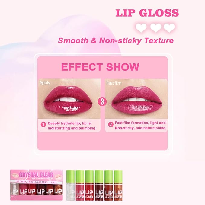 6 Colors Lip Oil, Hydrating Tinted Plumping Lip Hydrating