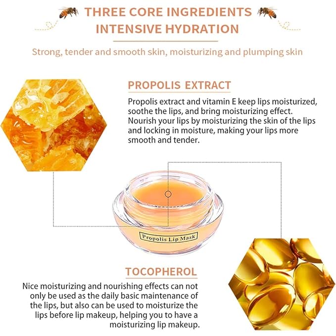 Bee Lip Mask Balm Honey Pot, Lines