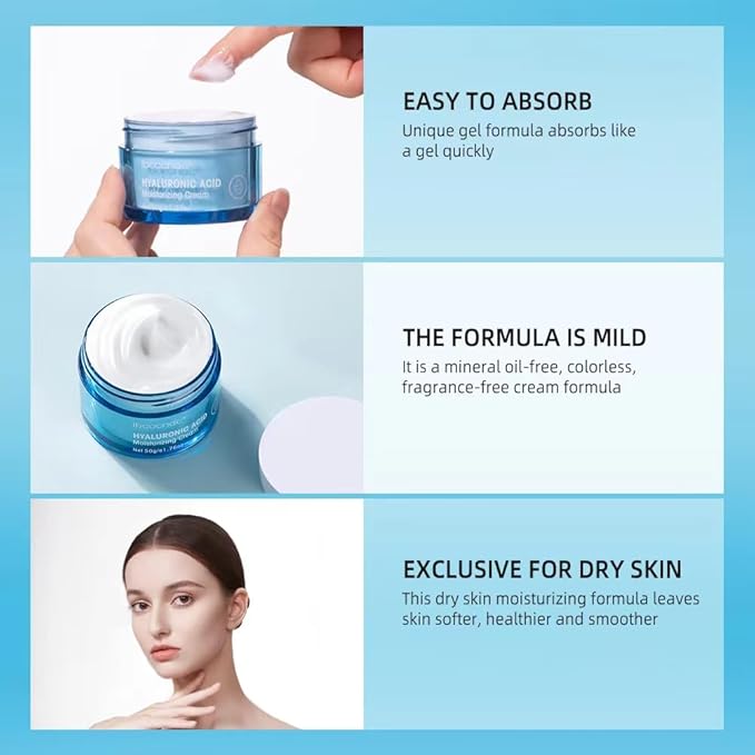 Hydro Boost Hyaluronic Acid Moisturizing Cream, Oil-Free, Suitable for Facial Moisturizers on Dry Skin , Long Iasting Hydro Boost Moisturizing Cream-1.76Oz (white)