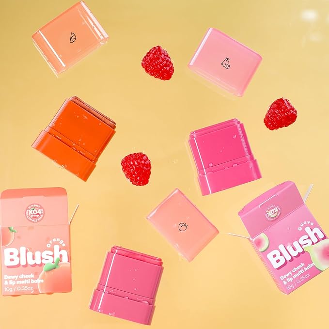 Multi-Purpose Makeup Hydrating Cream Blush Stick, Beauty Solid Moisturizer Stick For Cheek & Eyes & Lips,Waterproof Natural Moisture Smooth Blendable Matte Finish Face Blush Makeup (#02 Guava)