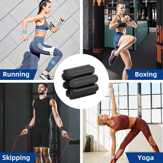 GLEAP Wearable Ankle & Wrist Weights for Women 2LB Silicone 2(1LB Each),