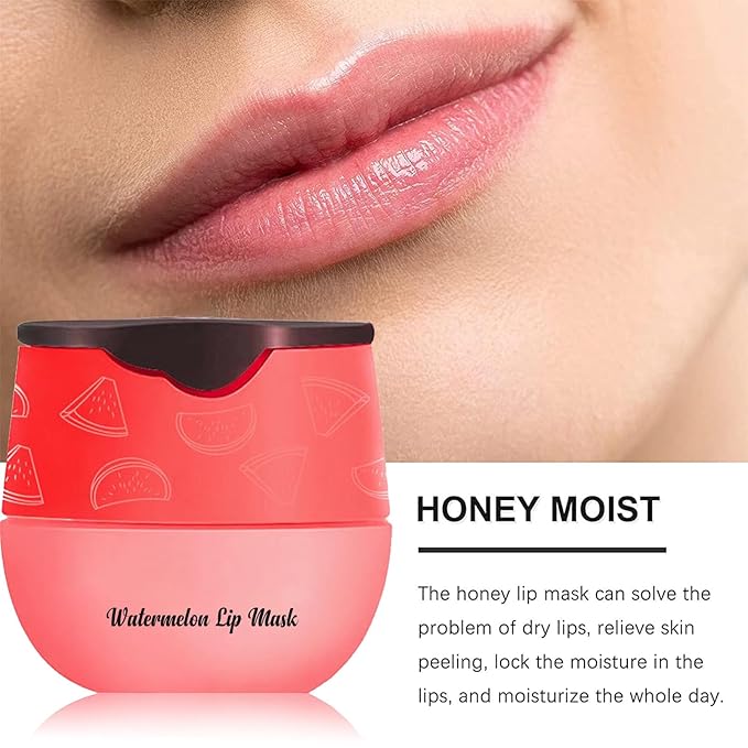 6PCS Bee Lip Balm Honey Pot,Honey&Strawberry&Watermelon&Cherry&Apple&Coconut