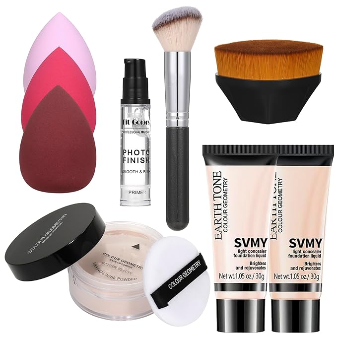 Foundation Full Coverage Matte Oil Control Concealer with Foundation Brush