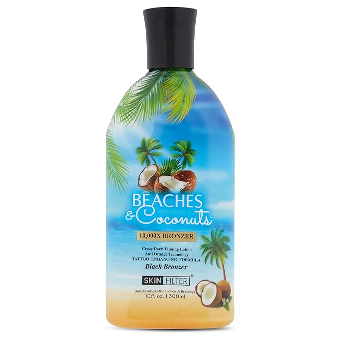 Beaches and Coconuts Tanning Lotion β 10,000X Tanning Lotion β Tanning Lotion with Anti-Orange Technology and Tattoo Protection Nourishing Ingredients
