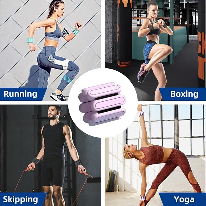 GLEAP Wearable Ankle & Wrist Weights for Women 2LB Silicone 2(1LB Each),