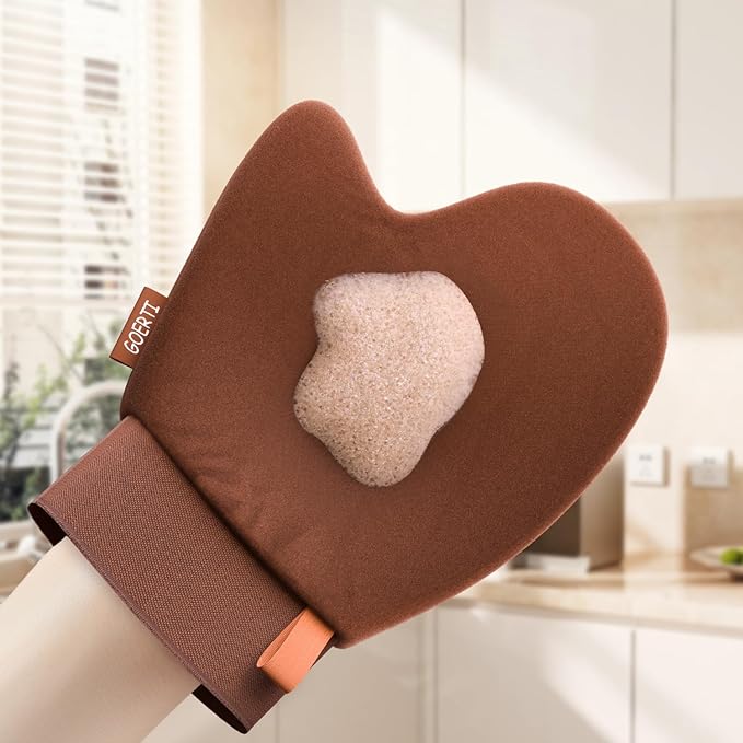 Self Tanning Mitt Applicator Elastic Wrist Self Tanner Glove with Thumb Application of Self Tanning Mousse or Body Lotion (Tan Mitt-Elastic)