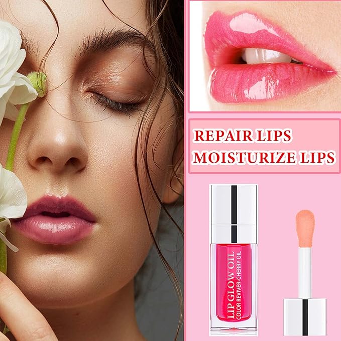 Lip Glow Oil,Hydrating Plumping Lip Tint