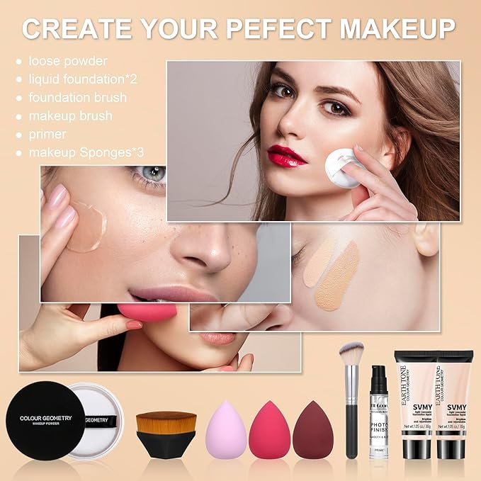Foundation Full Coverage Matte Oil Control Concealer with Foundation Brush