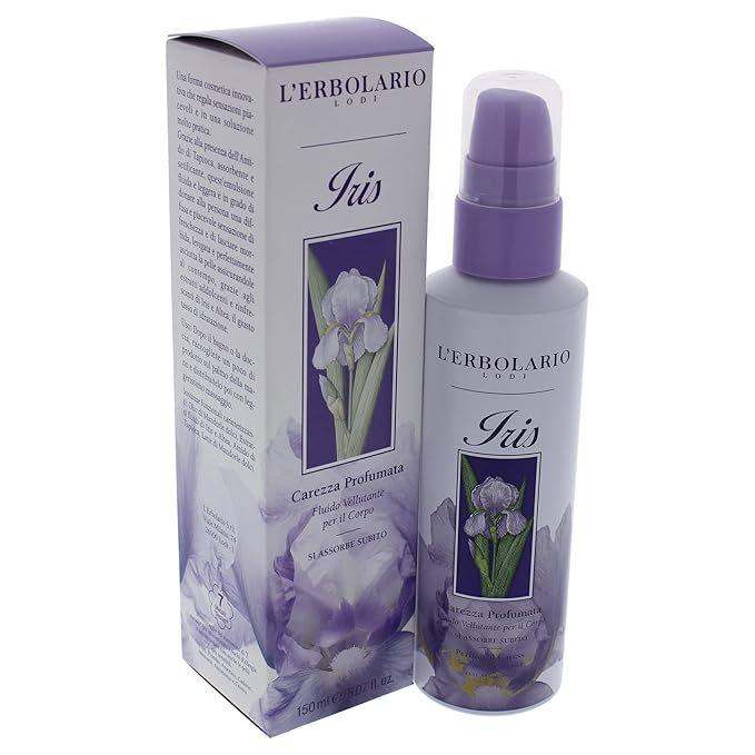 L'Erbolario Iris Perfumed Caress Smoothing Body Fluid - Body Moisturizer to Hydrate, Protect - Liquid Body Lotion for Women - All Skin Types - 5.1 oz