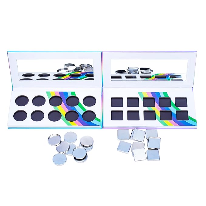 2PCS PU leather pastel sparkle empty magnetic palette