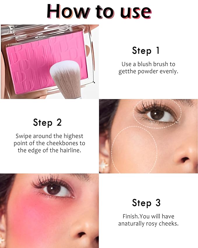 Powder Blush Palette, Matte Powder Makeup Blush for Enhancing -#Berry