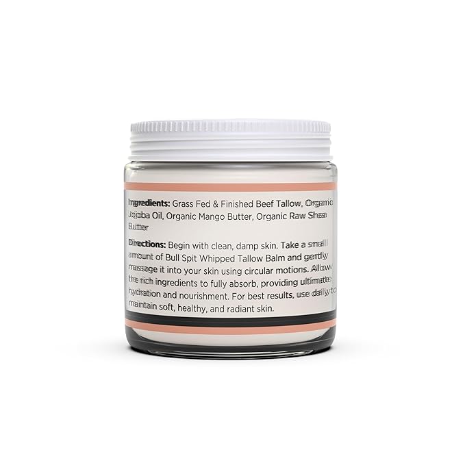 All Natural Whipped Tallow Balm – 100% Grass-Fed Beef Tallow, Organic Ingredients, Handmade Face + Body Moisturizer & Lotion for sensitive skin – 2 FL. OZ. (Fragrance-Free)