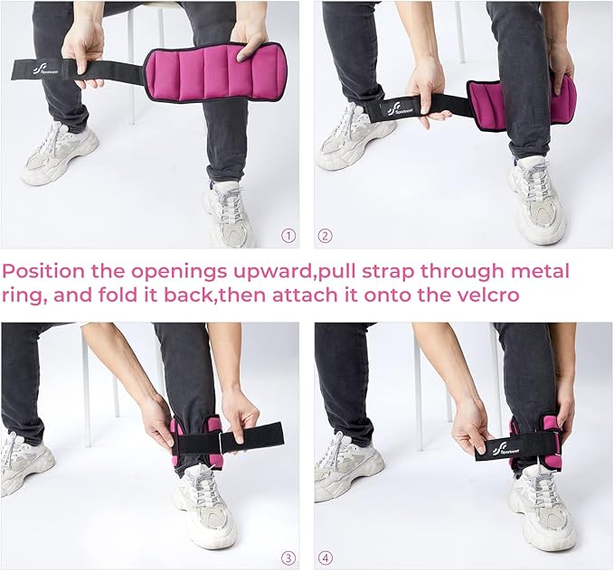 Sportneer Adjustable Ankle Weights for Women and Men 1 Pair 2 3 3 4 4 6 6 7 7 LBS