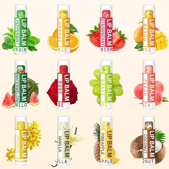 DMSKY 36 Pack Lip Balm, Natural