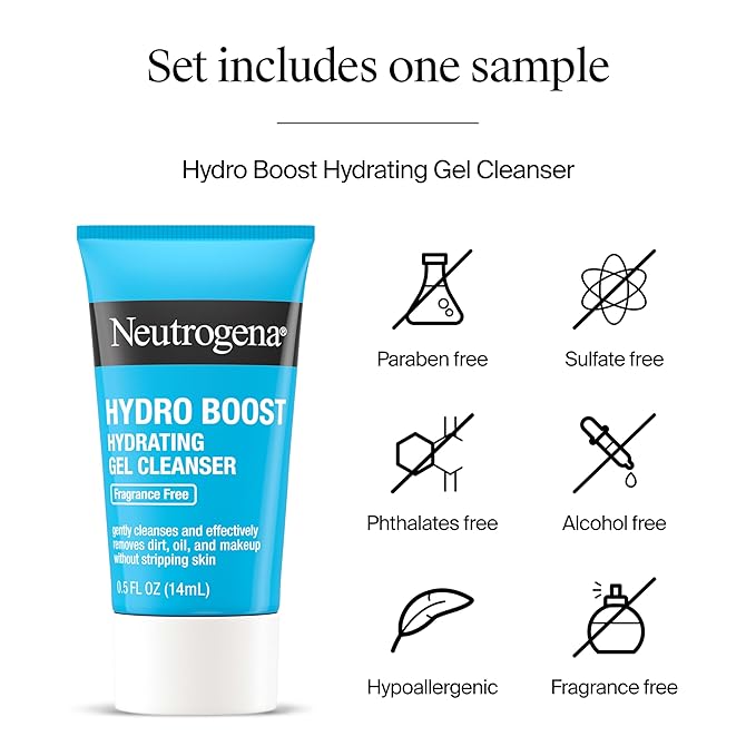 Neutrogena Collagen Bank Face Moisturizer with SPF 30 Sunscreen, Daily Anti-Aging Face & Neck Collagen Cream with Micro-Peptides and SPF, 2 fl. Oz & Trial Size Hydro Boost Facial Cleanser, 0.5oz