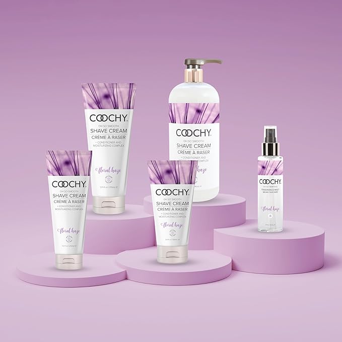 Coochy Intimate Shaving Cream | Shave Conditioner & Moisturizer for Face & Body | Ideal for Sensitive Skin Care, Anti-Bump | Floral Haze, 12.5 oz