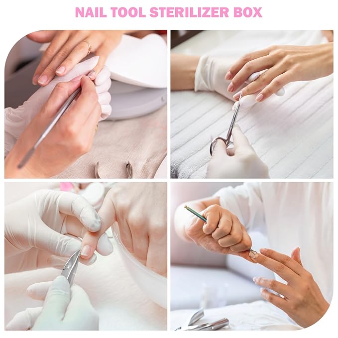 Nail tool sterilizer box pink,fully