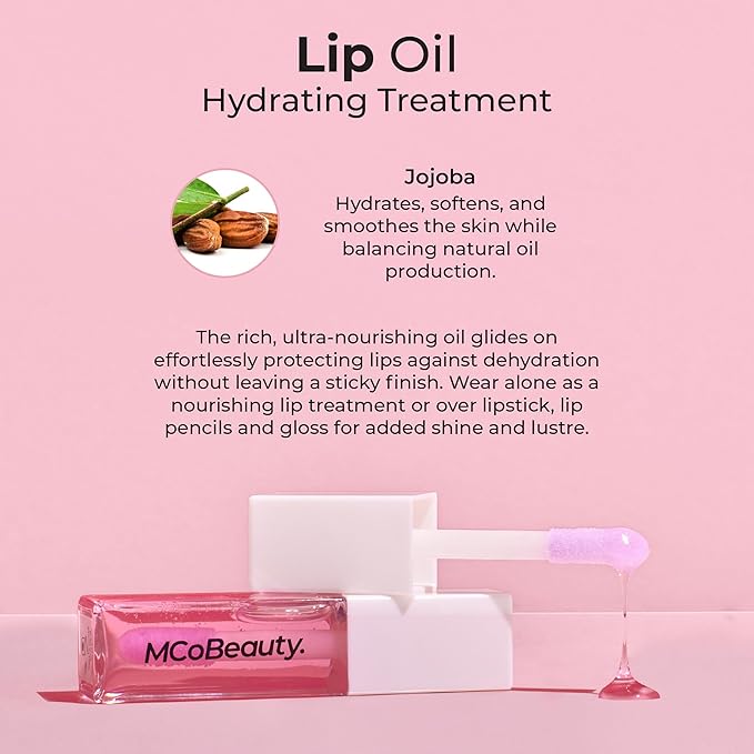 MCoBeauty Lip Oil Hydrating Treatment, Pink Lady, Moisturizing Hydrating