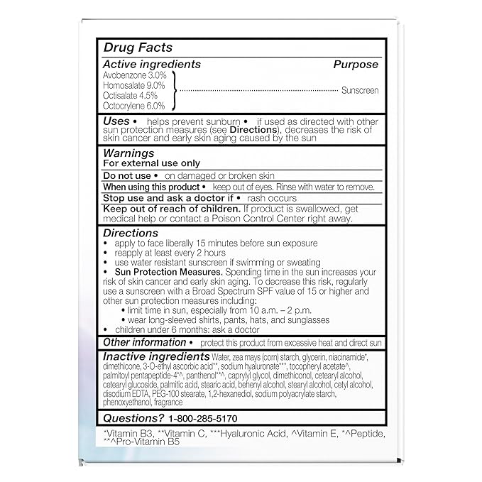 Olay Super Cream with Sunscreen SPF 30, 1.7 oz, Ultra Lightweight Face Moisturizer - Vitamin C & E, Hyaluronic Acid, Niacinamide, Collagen Peptide - Hydrate, Smooth, Brighten, Firm, and Protect