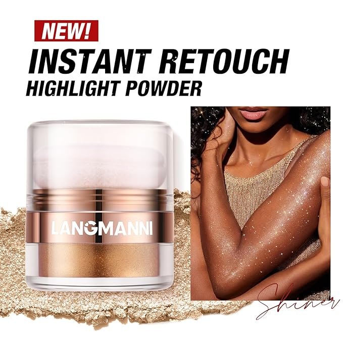 Glitter Body Highlighter Powder Body Shimmer Sparkle Face head( Golden)