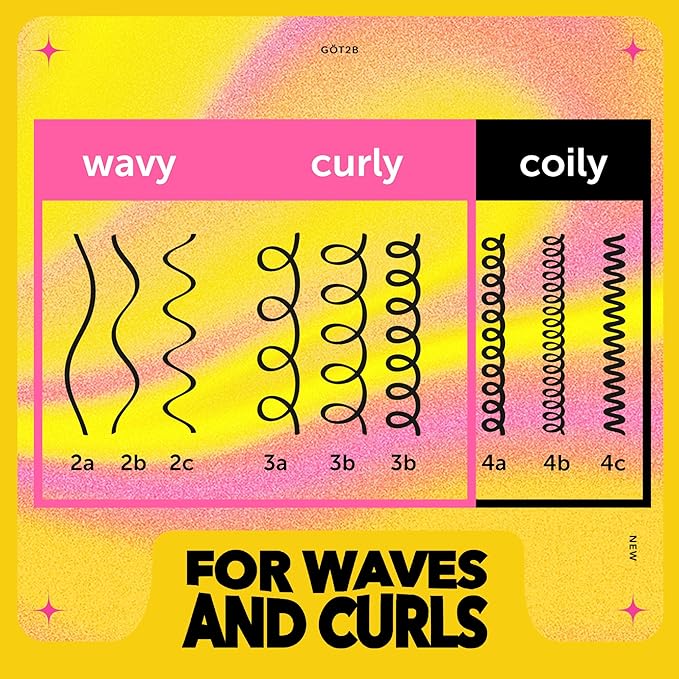 göt2b Curled Flexible Curl Foam, 6.7oz, for type 2-3 curls, wavy & curly hair, for bouncy curls, lightweight hold, no crunch formula