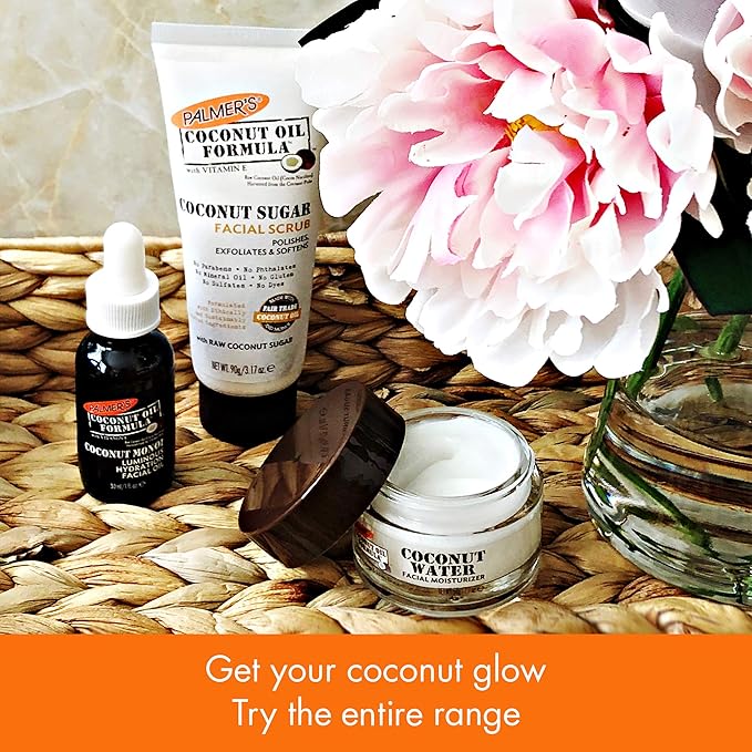 Palmer's Coconut Oil Formula Coconut Sugar Facial Scrub Exfoliator, Face Scrub to Gently Exfoliate Away Dirt and Dead Skin Cells with Chamomile to Soften & Calm, 3.17 Ounces (Pack of 1)