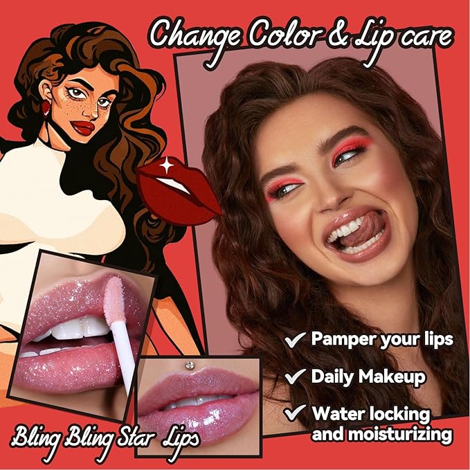 3Pcs Boss Up Color Changing Lip Oil, Shimmering Lip