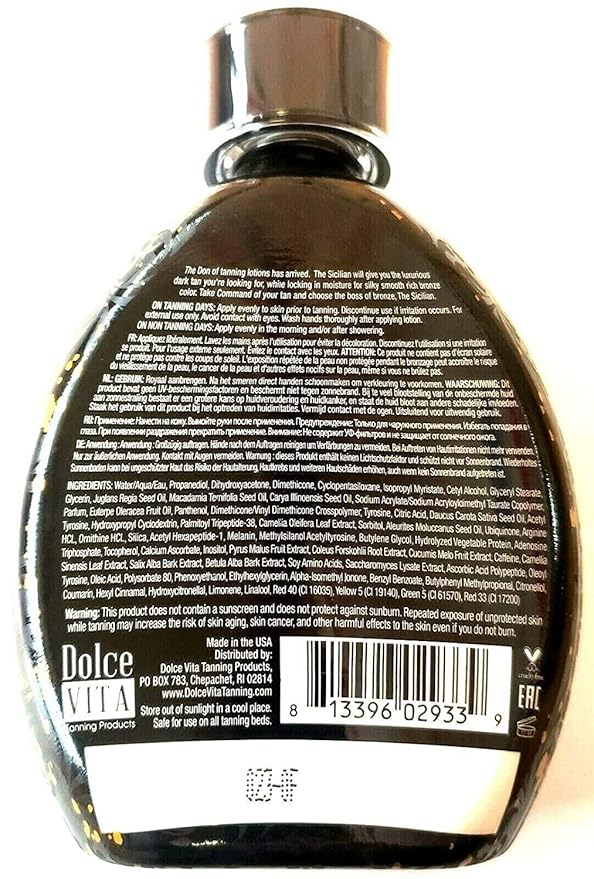 The Sicilian 200X Dark Black Bronzer Tanning Lotion - BEST Tanning Lotion For Glowing Skin - Gradual Bronzing & Sunless Self Tanner Lotion - Luxurious Sunless Body Tanning Lotion Nourishes Skin