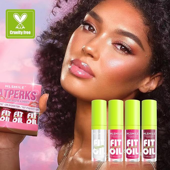 4 Colors Lip Oil Lip Glaze, Hydrating Lip
