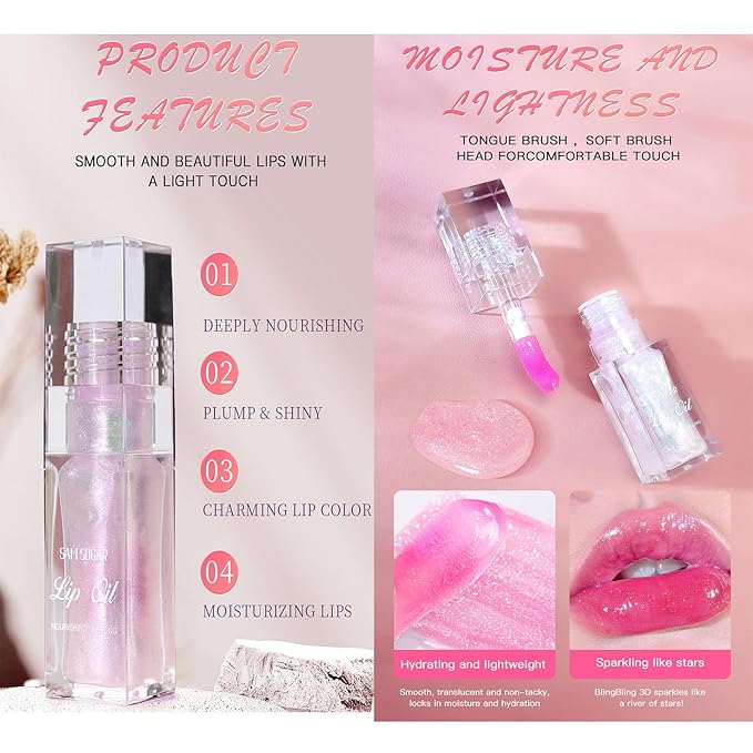 Magic Color Changing Lip Oil, Plumping Moisturizing Color Magic