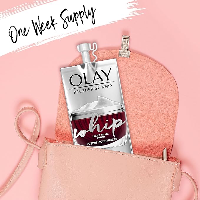 Olay Regenerist Retinol Face Serum, Retinol 24 Night Face Serum, 1.3oz + Whip Face Moisturizer Travel/Trial Size Gift Set