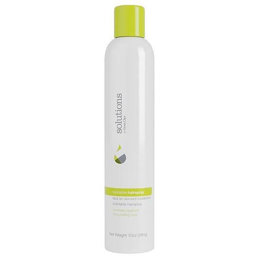 GREAT CLIPS Solutions Buildable Hairspray, 10oz | Protects Against Humidity | Provides Long-Lasting Hold & Shine | For All Hair Types
