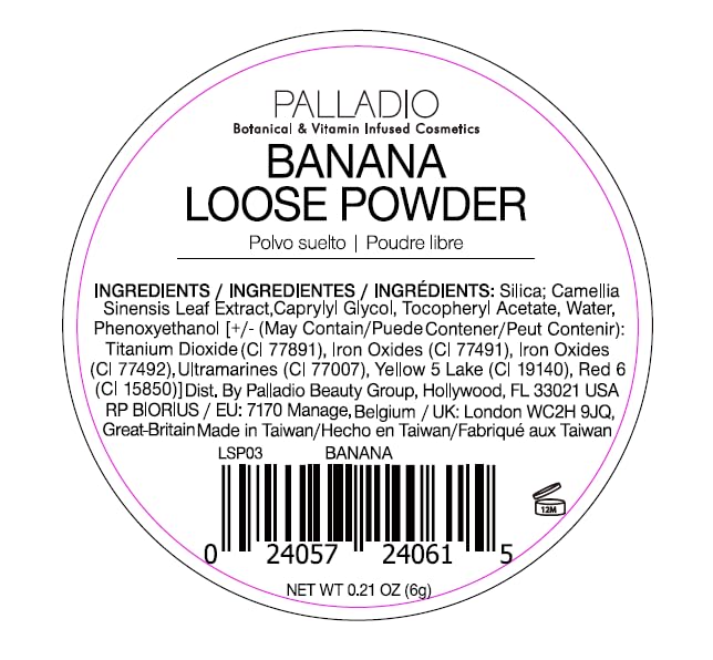 Palladio 4 Ever+Ever Mattifying Loose Setting Powder (Banana